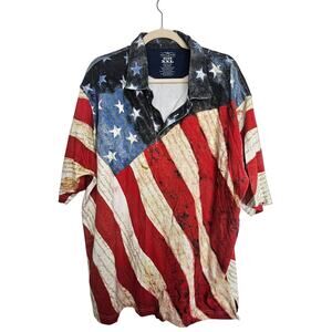 Cody James Polo Shirt American Flag Patriotic Short Sleeve Shirt Men XXL